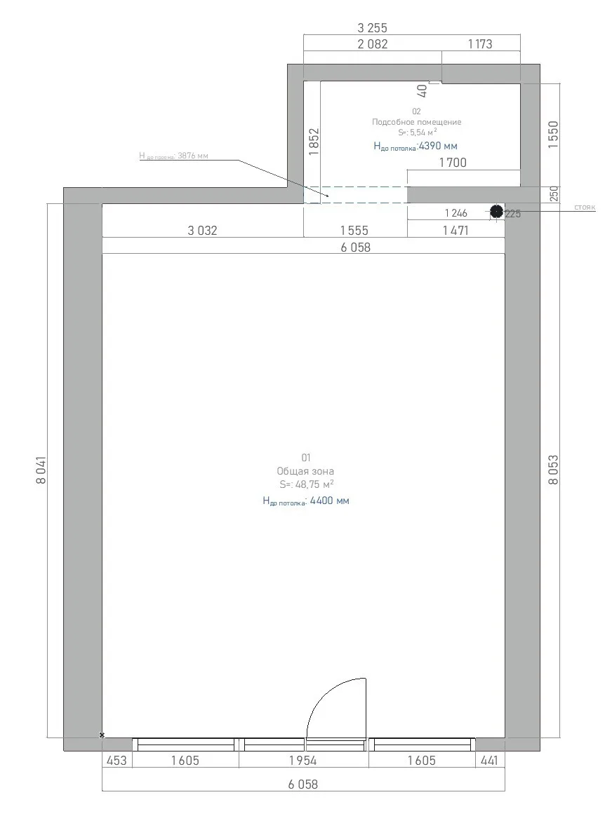 An industrial-style bar in the capital – plan 1