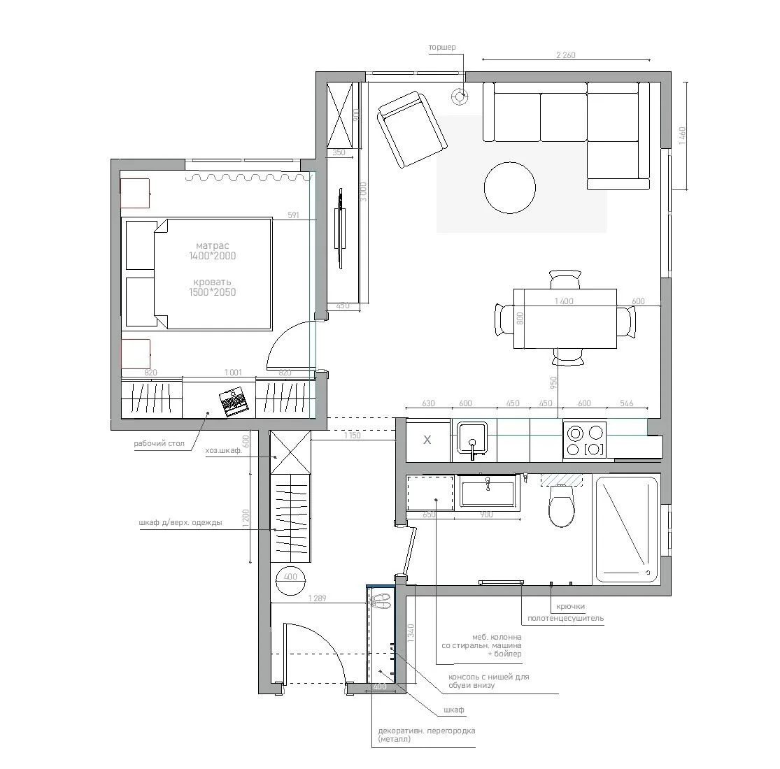 A flat that feels like a holiday – plan 2