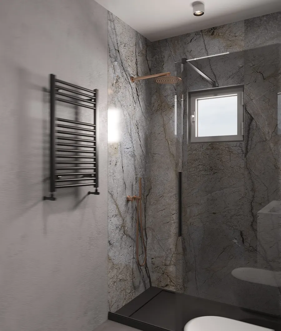 An ergonomic studio with a hidden kitchen – visualisation 12