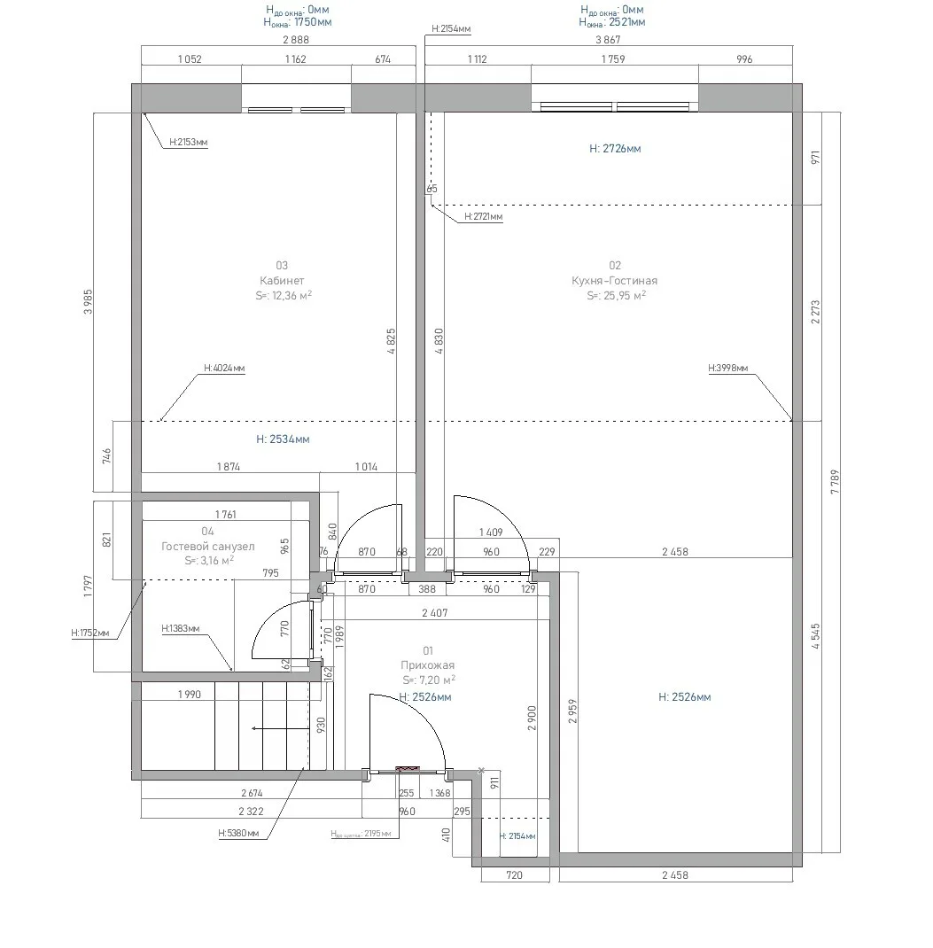 A two-level apartment – plan 1