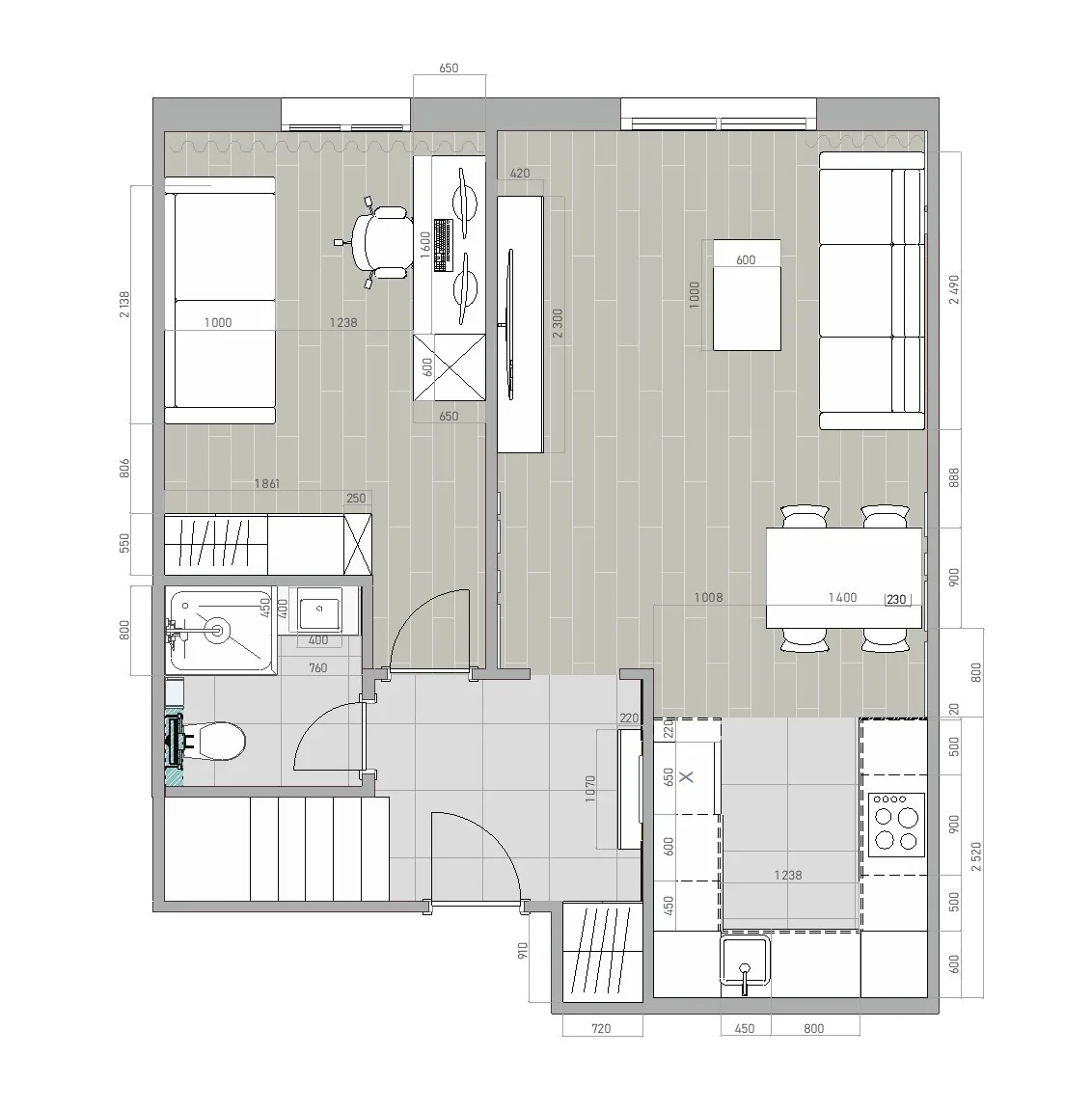 A two-level apartment – plan 2