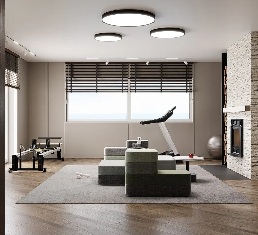 A home gym with a relaxation area – visualisation 4