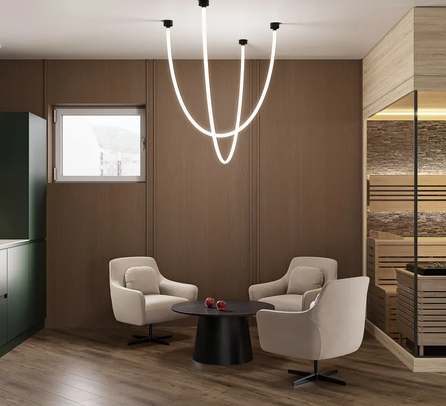 A home gym with a relaxation area – visualisation 11