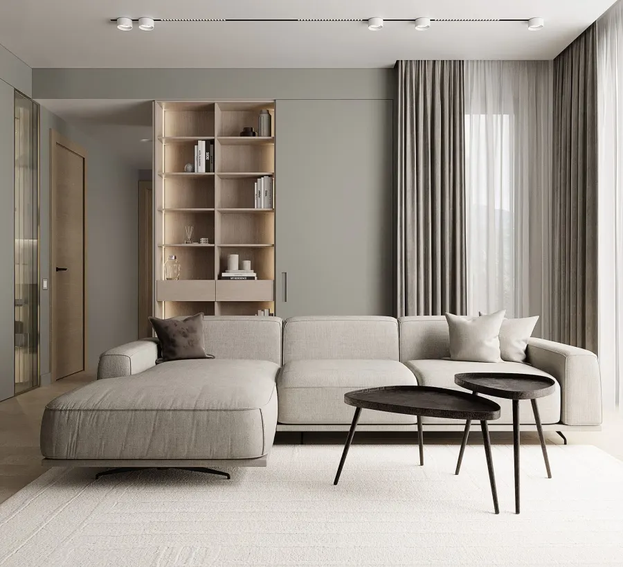 Forest motifs in a modern apartment – visualisation 2