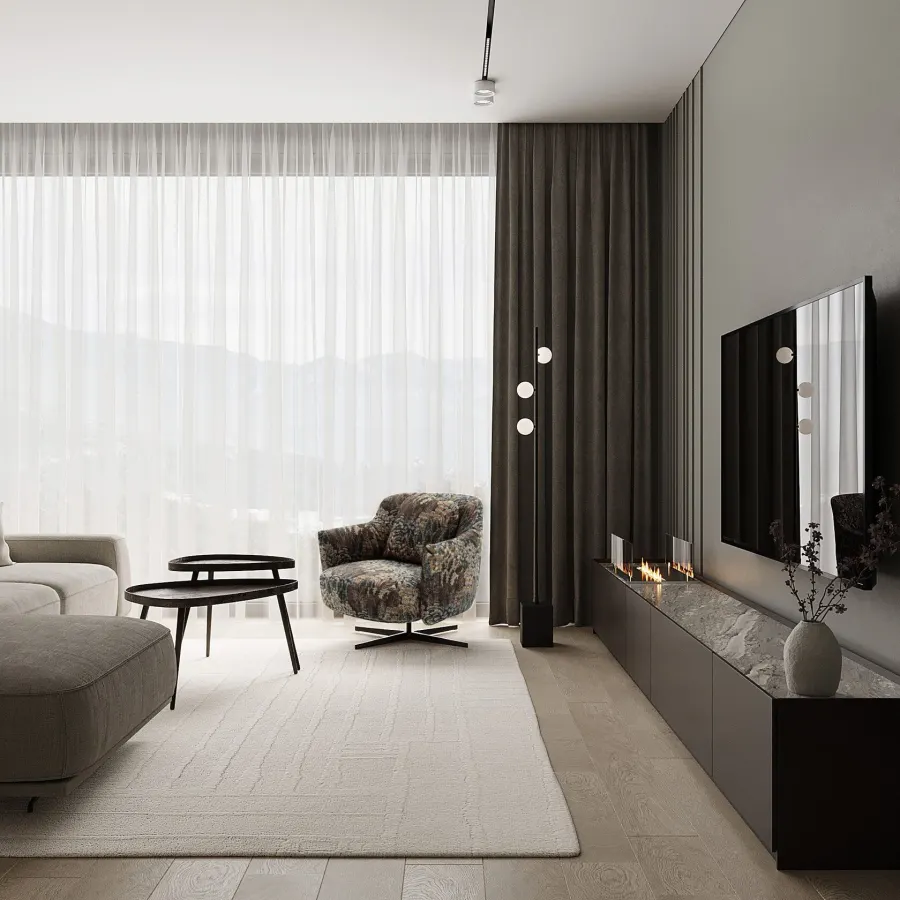Forest motifs in a modern apartment – visualisation 3