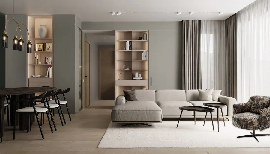 Forest motifs in a modern apartment – visualisation 11