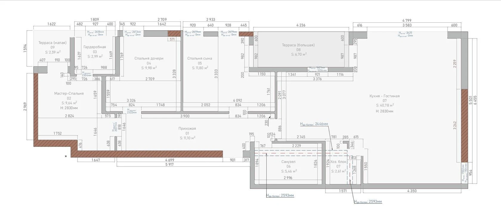 Forest motifs in a modern apartment – plan 1